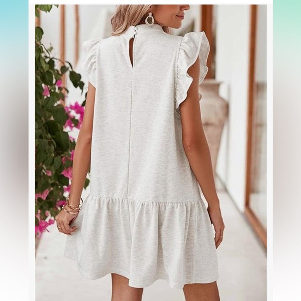 Amazon Gray Ruffled Mini Sundress - Picture 3 of 4